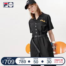 FILA FUSION womens woven jumpsuit 2021 summer new tooling street sweatpants