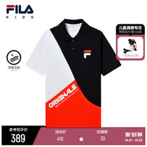 FILA KIDS Filaboy dress children short sleeves 2022 Summer new mens eldest child loose POLO shirt blouse