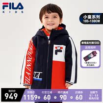 FILA KIDS FILA childrens clothing male childrens cotton clothing 2021 autumn new warm velvet hooded boy baby cotton clothing