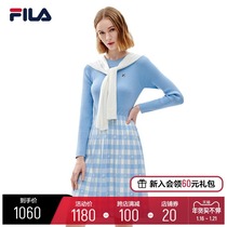 FILA Phila Le Official Womens Dress 2022 Spring New Knitted Slim Elegant Dress