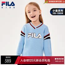 FILA KIDS FILA Children's Wear Knitted Sweater 2021 Winter New Children's Foreign Style College Jacket