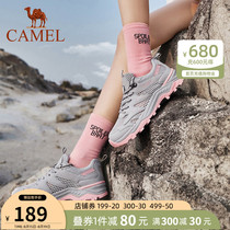 Camel hiking shoes womens lightweight waterproof non-slip breathable outdoor shoes mens summer cowhide thick-soled wear-resistant hiking shoes