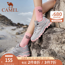 Camel hiking shoes Womens light waterproof non-slip breathable outdoor shoes mens autumn and winter cowhide thick-sole wear-resistant hiking shoes