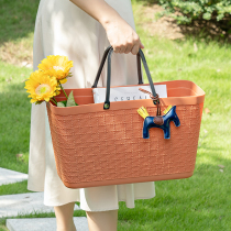 Netred handheld bath basket Bathroom plastic large supermarket buy basket shopping basket outdoor outdoor picnic basket