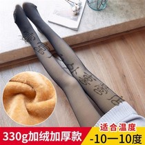 (Plus velvet without velvet) light-legged girl Spring and Autumn Winter stewardess gray stockings knee pads thickened velvet leggings