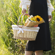Fuji picnic basket willow woven handcuff basket field picnic activity to collect basket basket