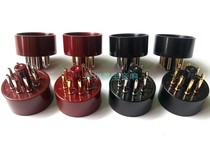 New black red bakelite 8-foot electronic tube holder EL34 tube base silver plated gold-plated feet