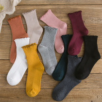 4 Double Loaded Pregnant Woman Lunar socks lace Senstockings Childrens cotton thin Fall Korean version of the Silo Pile Socks in the Cute Days