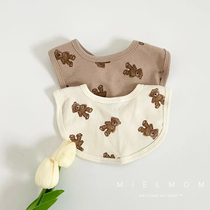 mielmom Korea ins baby saliva towel cotton newborn bib waterproof anti-spit milk bib bear bib