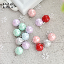 Cross stitch DIY accessories Round colored beads keychain chain accessories 10 pieces packed iron ring handmade materials