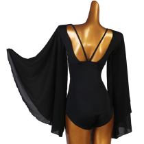 Floating gauze sleeve modern dance one-piece shirt professional beauty back Latin dance jacket national standard dance ballroom dance jacket