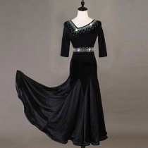 New slant shoulder modern dance dress Costume National Standard dance ballroom dance dance big swing dress Waltz square dance dress