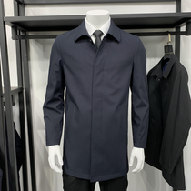Brand counter mens spring and autumn new business casual windbreaker long lapel mens cloak thin coat