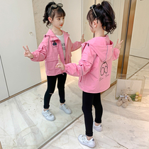 Girls  coat autumn 2021 new cartoon big childrens net red foreign style top Korean version of childrens casual jacket