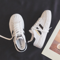 Super hot model ins tide shell thick bottom small white shoes womens shoes 2021 new spring and autumn dissolved Sports Board Shoes