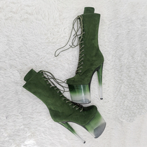 Leecabe new European and American pole dance womens shoes 20cm waterproof Taichung boots catwalk high-heeled boots suede boots 4L