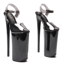 Leecabe 26CM waterproof platform high-heeled shoes steel pipe training dance shoes model catwalk super high-heeled sandals 1K