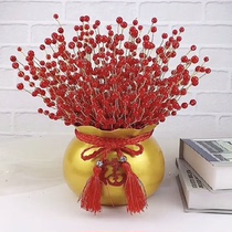 Hair Rich Fruit Material Bag Handmade Beads Simulation Flowers Furnishing Red Berries Red Fruits Red Fruit Living-room Pendulum Pieces Handmade String Beads