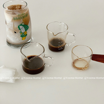 Yoona Japanese ins with the same glass small milk tank milk tank Milk cup Espresso cup Double mouth milk cup mini