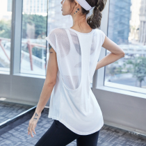Mesh sports T-shirt vest women loose quick-drying running blouse short sleeveless fitness yoga jacket spring and summer thin
