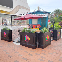 Wrought iron outdoor flower box rectangular combination restaurant partition flower pot planting box creative flower bed customization