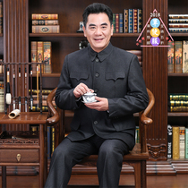 Maos middle-aged and elderly Zhongshan suit Tang costume Dark pocket Zhongshan suit Wool peoples suit Inner pocket military civilian suit