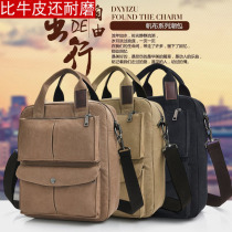 Mens bag Single shoulder bag handbag Male large capacity Canvas Commuter Bag Sloping Satchel Briefcase Briefcase Retro New Backpack Tide
