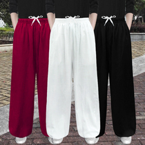 Spring and summer cotton hemp Taiji pants mens and women loose casual bloomers linen sports fitness yoga pants