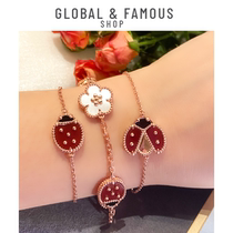 21 new lucky Seven Star ladybug bracelet female summer red book light luxury rose gold Red chalcedony gift sterling silver gem