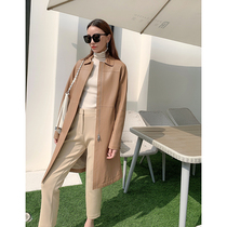 Three thousand King fried fairy clothes French Negonda deer sheep skin H light camel luxury trench coat BX371