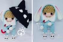 (Non-finished email) Rabbit Ear Beva Girl Crochet Illustrated Electronic Tutorial