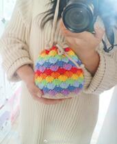 Wool crochet crochet rainbow buckets DIY illustration tutorial material non-finished non-physical