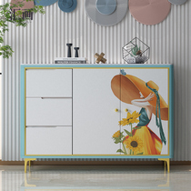 Light luxury dining side cabinet rock board modern simple home 30cm deep ultra-thin marble porch cabinet side cabinet painted narrow shape