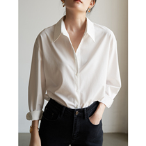 SS STUDIO STACK WEARING 100 LAP EARLY SPRING METHOD BRIEF COMMUTE WHITE LONG SLEEVE SHIRT WOMAN CAREER INTERVIEW BLOUSE