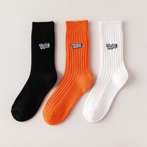 Wool socks mens autumn stockings trend Japanese ins Yu Wenle thick line trendy brand personality retro black and white