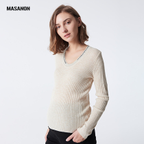 Manon maternity wear base shirt autumn and winter knitwear new long sleeve round neck T-shirt Joker slim top female
