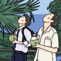 Q-version hand-painted avatar design couple wallpaper pattern cartoon character Image logo live-action photo cartoon customization