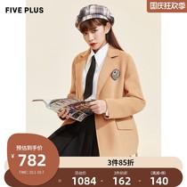 FIVE PLUS autumn and winter New wool double-sided woolen jacket womens suit long woolen college style