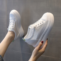 Comfortable height-increasing shoes Sports goddess fan inner height-increasing white shoes womens mesh breathable board shoes wild summer