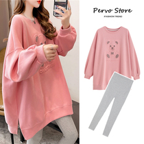 Pregnancy Woman Dress Spring Clothing Suit Fashion style net Red Spring and Autumn Loose Long Sleeve Sweatshirt Spring T-shirt With Undershirt Blouse