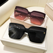 Han Fan Dafang pink cutting edge Net red polarized sunglasses female anti-ultraviolet big face thin ins round face sun glasses