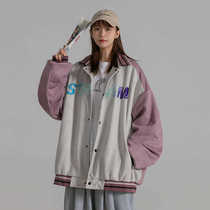 Baseball uniform jacket women 2021 spring new street loose student ins tide retro tooling jacket jacket top