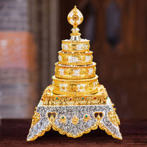 Nepal hand-carved manza plate pure copper eight auspicious manza Tibetan style gilded silver tantric ornaments