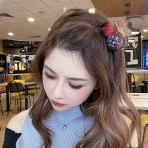 Plush trumpet clip female side bangs clip headgear hairclip 21 new net red autumn and winter cherry hair card