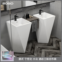 One column basin ceramic balcony basin basin square toilet vertical column washbasin floor sink