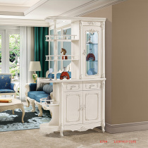 European-style double-sided hall cabinet Living room cabinet double-sided partition cabinet Wine cabinet screen shoe cabinet Entrance porch cabinet