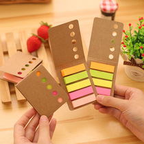  Korean creative stationery student kraft paper cover post-it note combination N times stickers color label stickers Childrens gifts