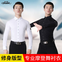 Dan Bo Luo Modern Dance Adult Mens Style New National Standard Dance Shirt Performance Clothes Shirt Latin Dance Dance