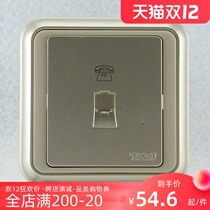 TJ space base switch socket switch panel monopoly classic series champagne gold phone socket level side