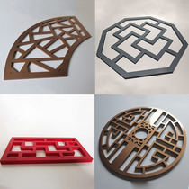  Window grille Chinese-style window pane partition Antique wood flower grid hollow screen PVC carved hollow board Wedding decoration